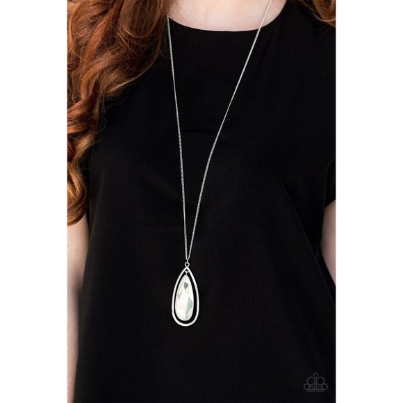 The Royal Coronation - White Necklace Earring Set - Picture 2 of 3